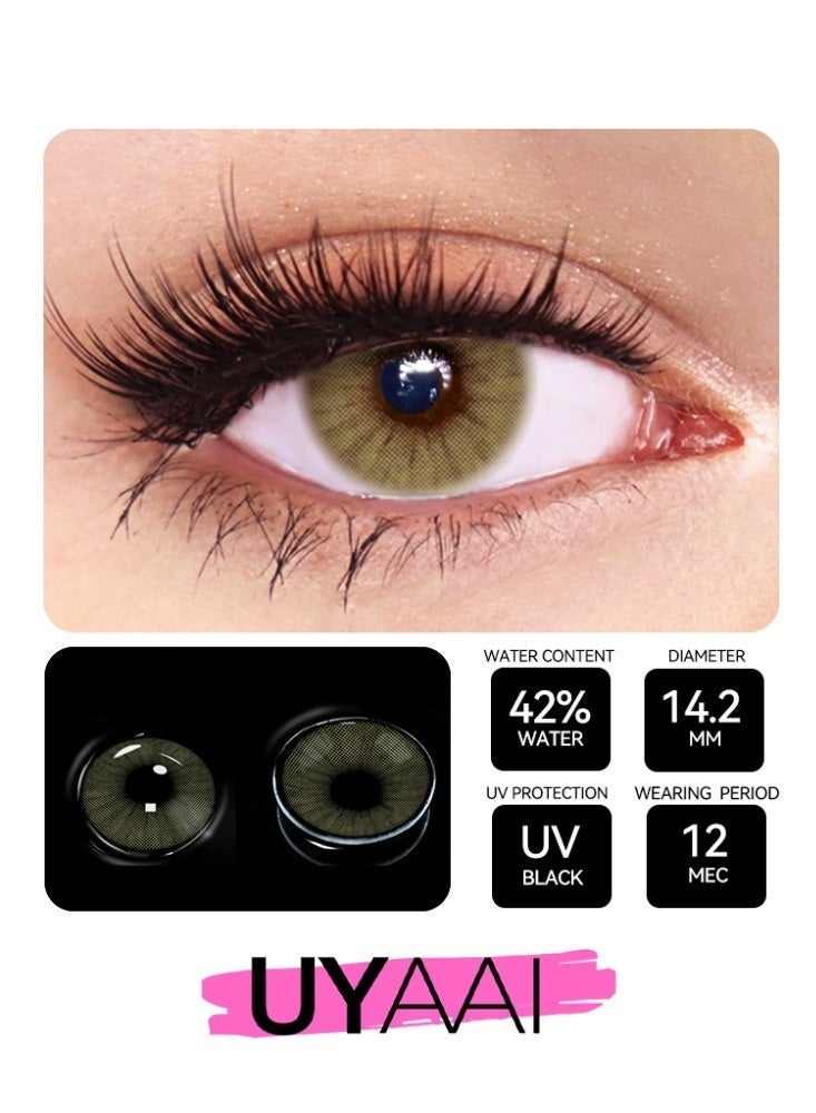 UYAAI Natural Hidrocor MEL Contacts Yearly Colored Contact Lenses, Unisex Cosmetic Contact Lenses, Natural Fashion Lenses, 42% Water Soft Lenses - Image 2